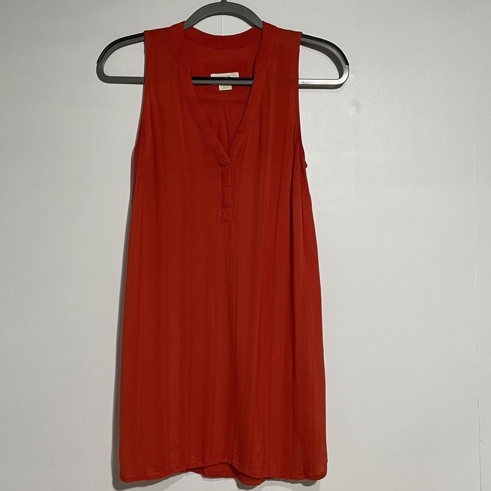 Maeve Anthropologie Tunic‎ Top Womens XS Orange Minimalist Oversized Boho Basic